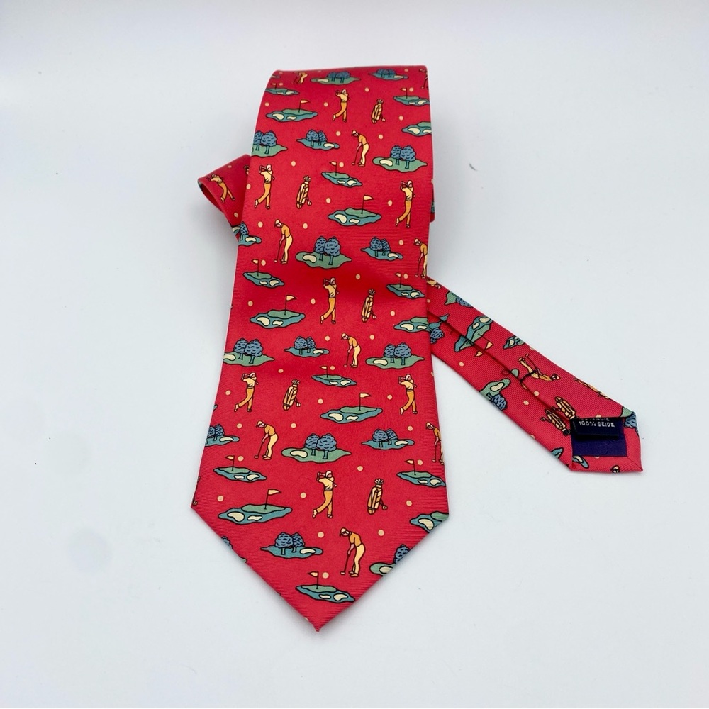 Cabouchon Golf Print Silk Tie